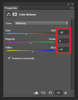 manual color balance correction