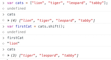 lion is stored in variable firstCat