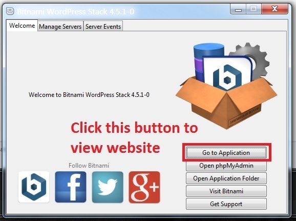 bitnami go to application