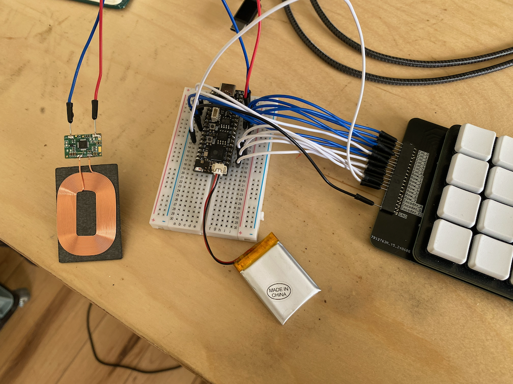 induction coil and battery attached