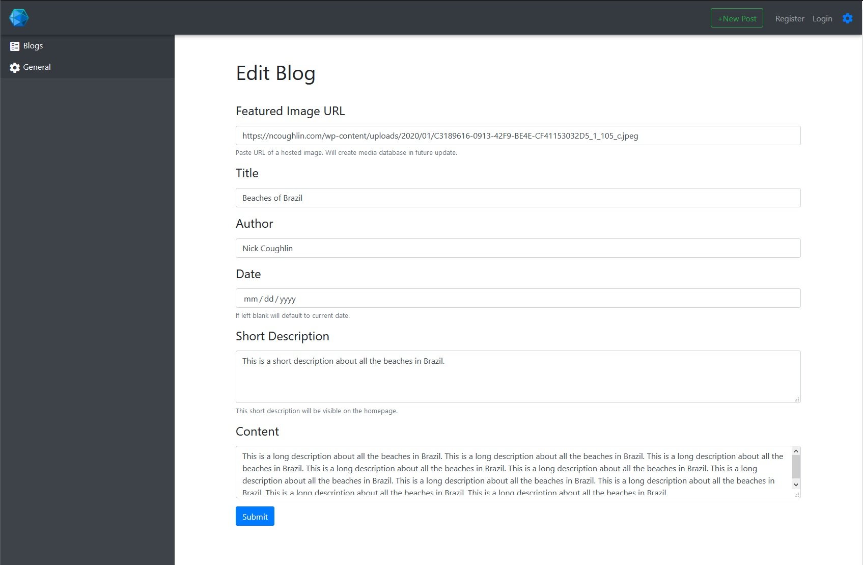 edit blog form