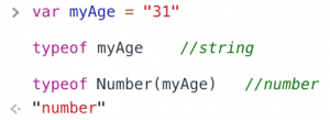 changing myAge variable from string to number