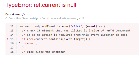 ref.current is null error