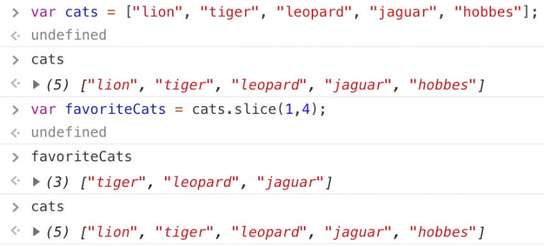 new array called favorite cats with 3 cats, and old array called cats with 5