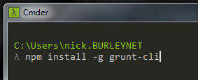 installing grunt with command line